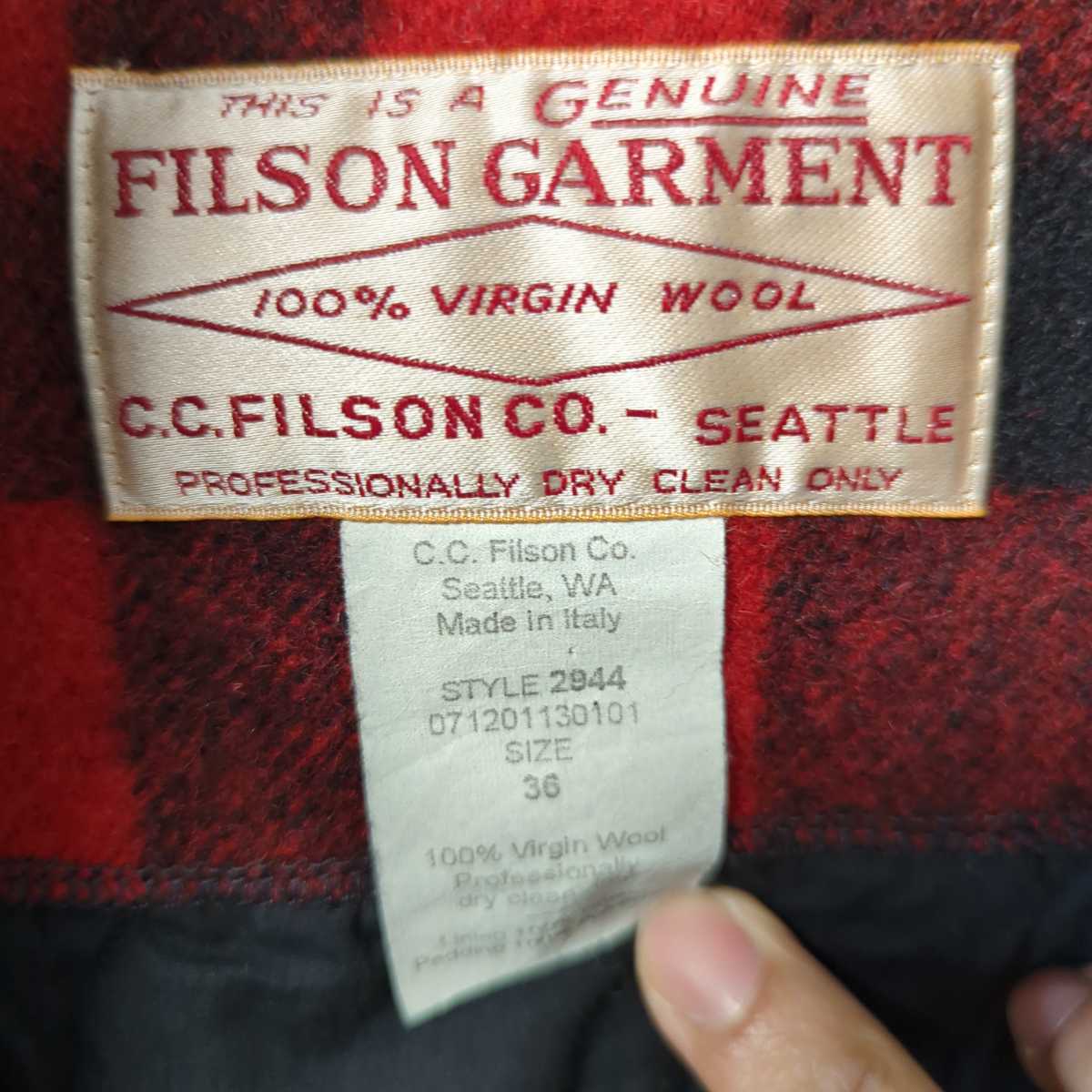 買収 FILSON GARMENT ITALY サイズ36 passwithpamela.com