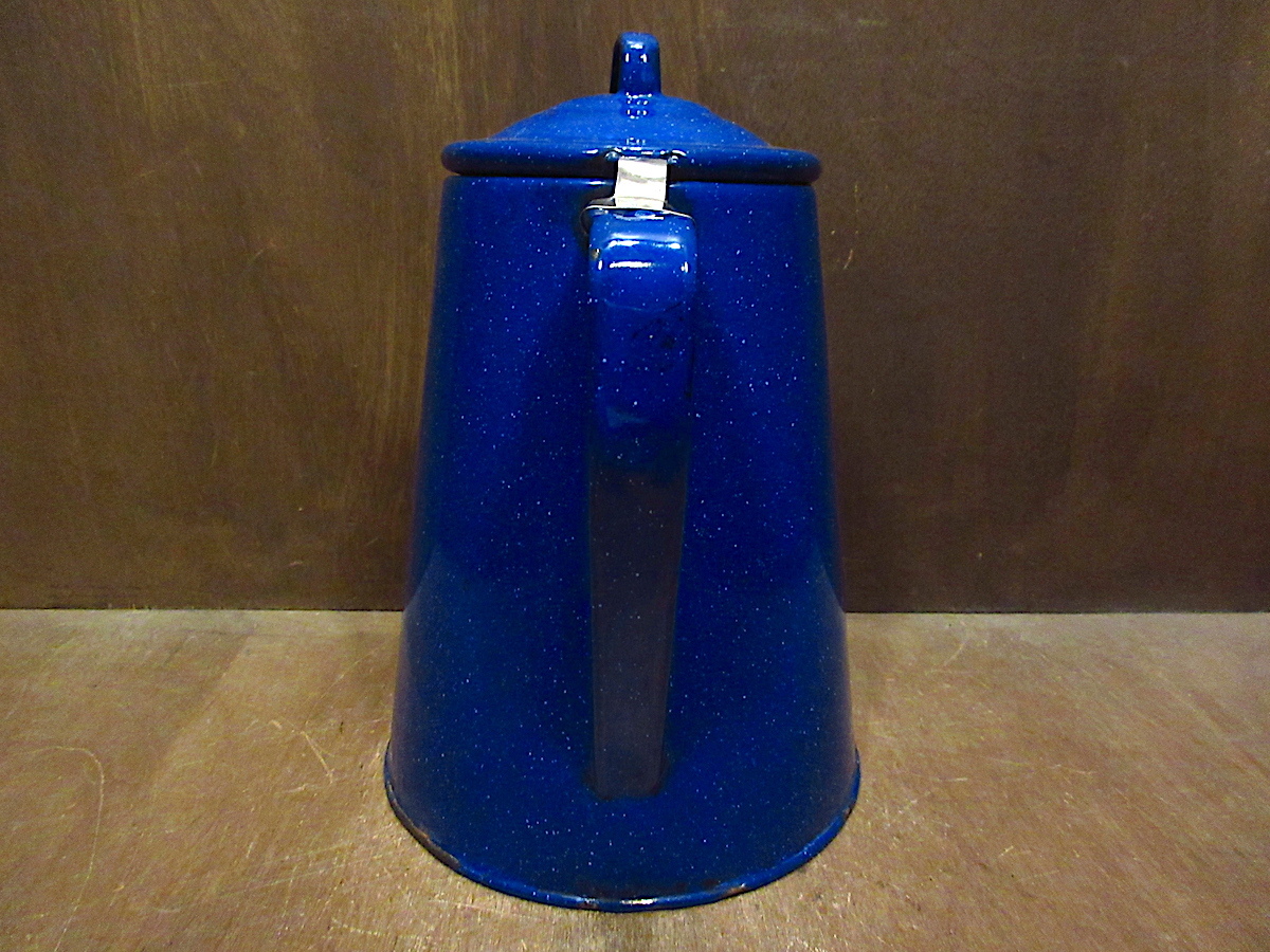  Vintage * horn low kettle blue *230125m3-otdeqp outdoor miscellaneous goods pot ...