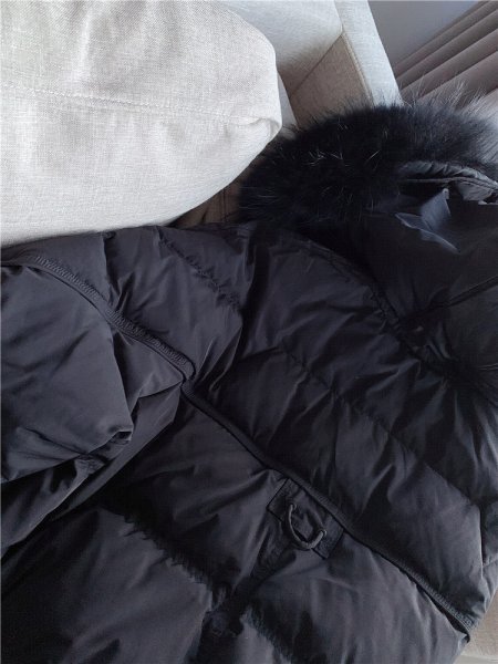 新品暖かいレディース90％ダウンジャケット豪華本物ラクーンファー黒XL_画像4