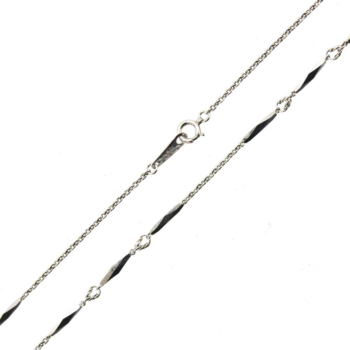 Pt850/ platinum 850 cut . necklace structure . department official certification stamp equipped approximately 41.8cm approximately 7.6g HO burnishing finishing goods A rank 