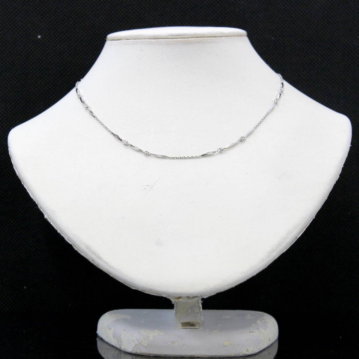 Pt850/ platinum 850 cut . necklace structure . department official certification stamp equipped approximately 41.8cm approximately 7.6g HO burnishing finishing goods A rank 