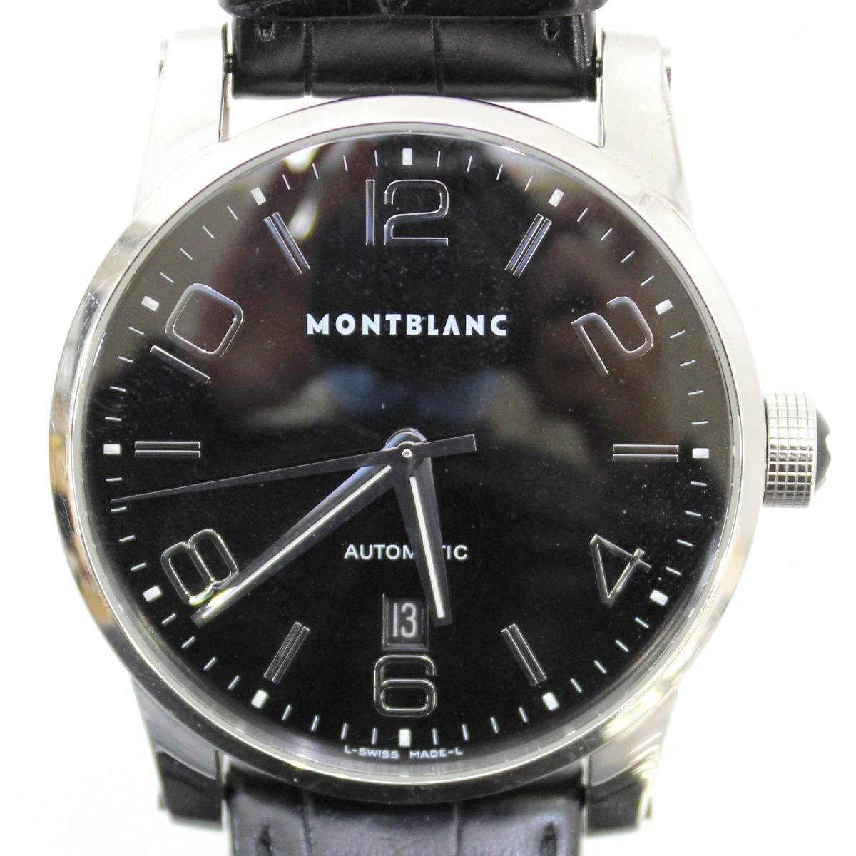 MONTBLANC/ Montblanc time War car wristwatch SS black user's manual 7070 PB211610 FS B rank 