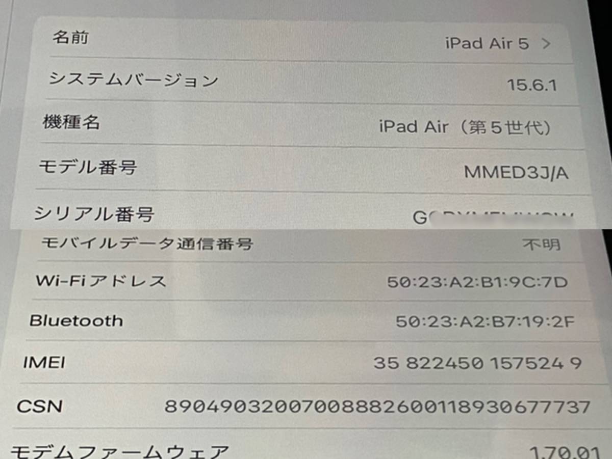 iPad Air5 256GB SIMフリー  純正カバー #442