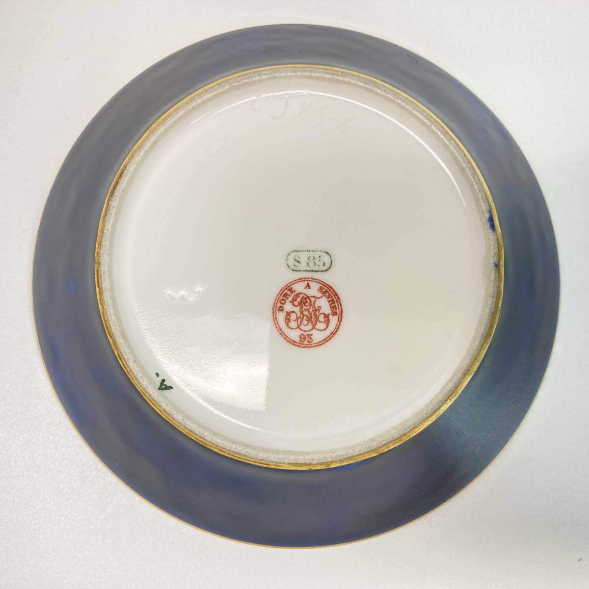 幻の陶磁器】SEVRES セーブル ソーサ― 小皿 陶磁器 紺 アンティーク