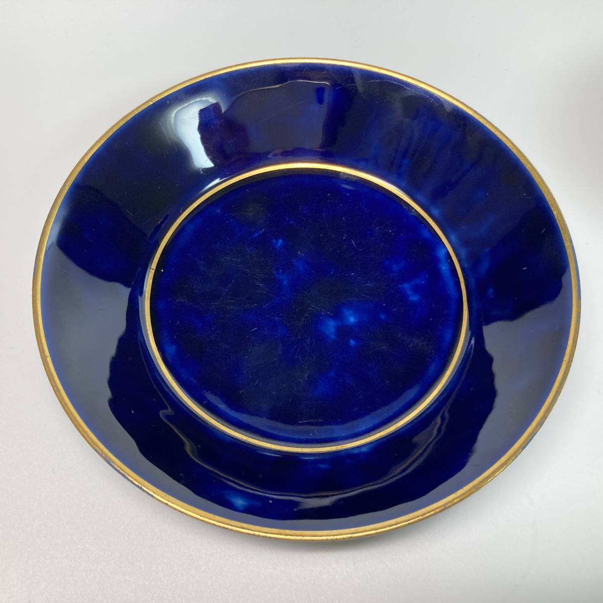 【幻の陶磁器】SEVRES セーブル 王者の青 クラウテッドブルー 雲模様 24金彩 コーヒー カップ&ソーサー リトロン フランス アンティーク_画像8