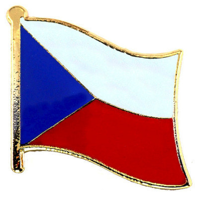 ピンバッジ◆チェコ 国旗デラックス薄型キャッチ付き 中央ヨーロッパ 共和国 ピンズ CZECH-REPUBLIC FLAG ピンバッチ タイタック_画像1