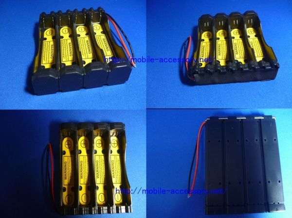18650 battery holder 4ps.@ average row 3.7V for ( protection circuit attaching )1S4P lithium ion battery holder, battery case, battery box, battery box, battery box