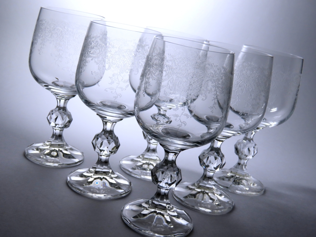 ■ボヘミアグラス  ワイングラス６ＰＣＳセット  クリスタルグラス  ボヘミアガラス  新品   〈同梱対象商品〉#706の画像2