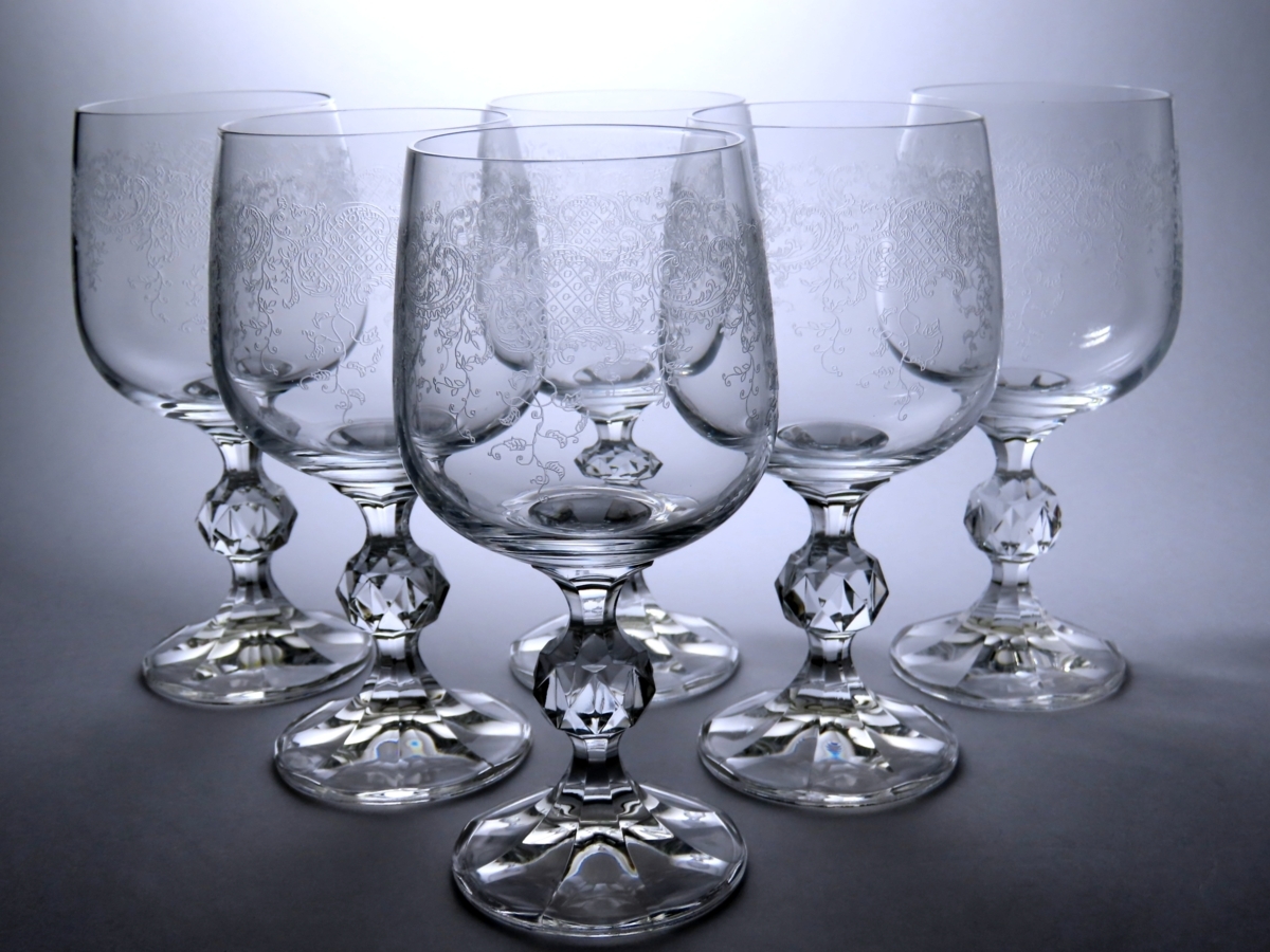 ■ボヘミアグラス  ワイングラス６ＰＣＳセット  クリスタルグラス  ボヘミアガラス  新品   〈同梱対象商品〉#706の画像1
