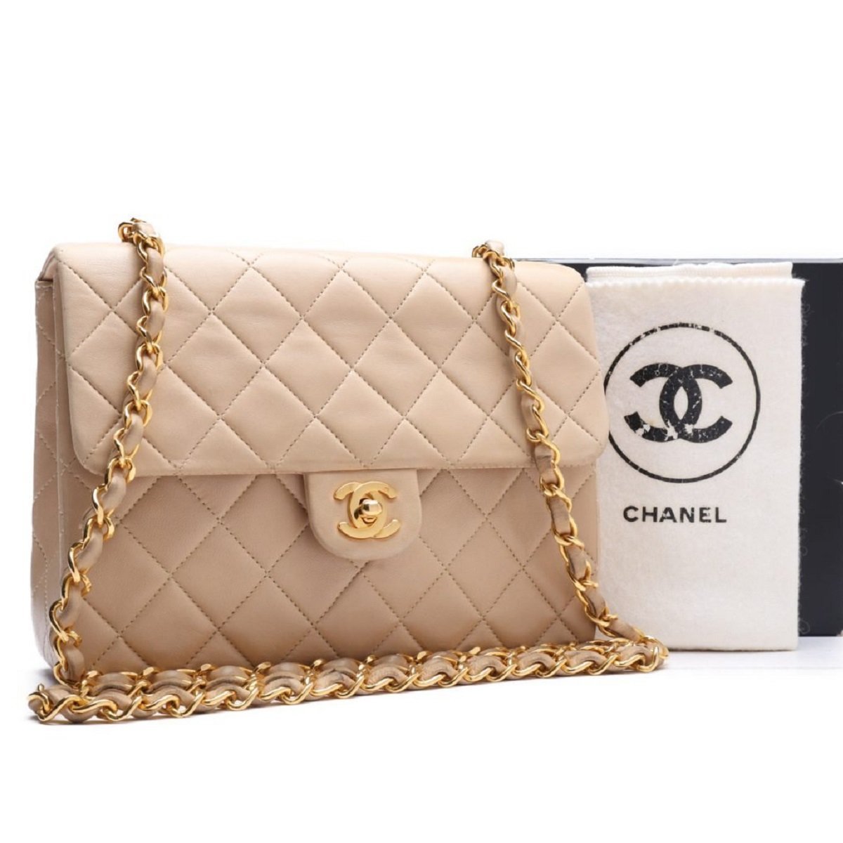 CHANEL　シャネル　ウエストポーチ　マットラッセ　ベージュ