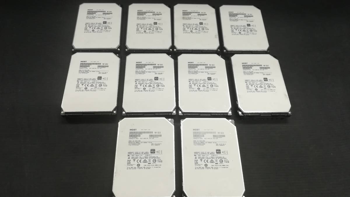HGST HUH728080AL4200 SAS ハードディスク [8TB(8000GB) HDD 10個