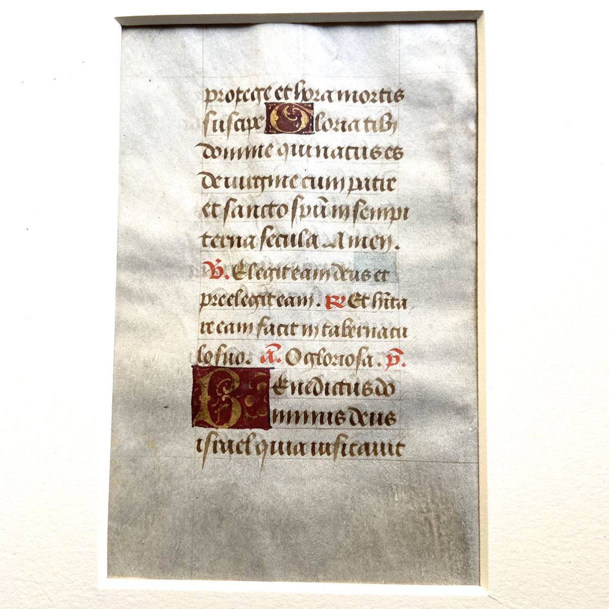 1500年頃 フランス 時祷書零葉 羊皮紙 写本