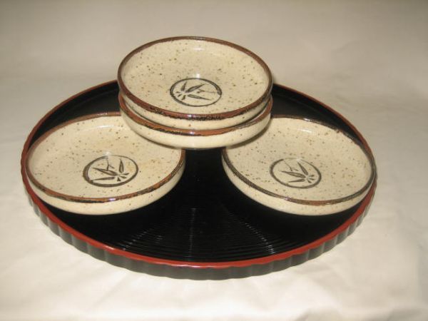 ◯  陶器製 皿  アンテーク 5 枚 セット (01-10-07-3)の画像1