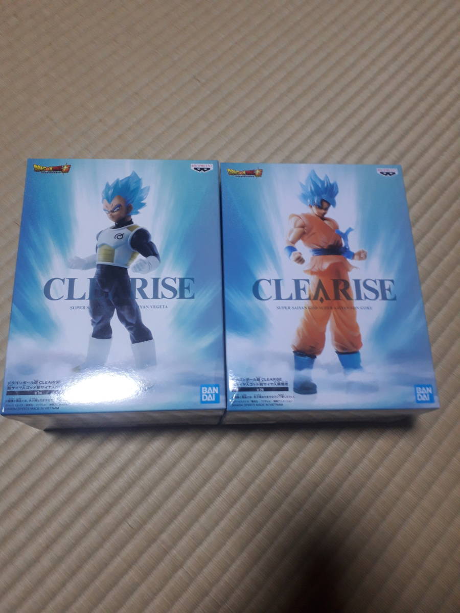 新品未開封　ドラゴンボール超　CLEARISE 超サイヤ人ゴッド超サイヤ人孫悟空　ベジータ　2種_画像1