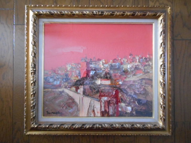油彩画 油絵 原画 絵画等 鶴岡義雄 トレド イタリア 迫力の厚塗り