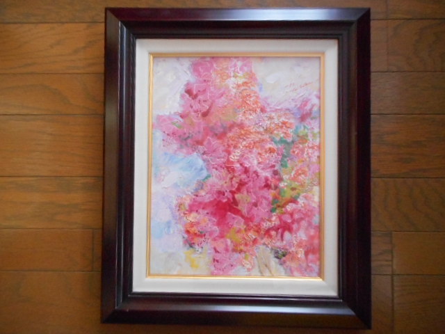  oil painting . oil painting original picture picture etc. door .. one azalea . flower antique collection 