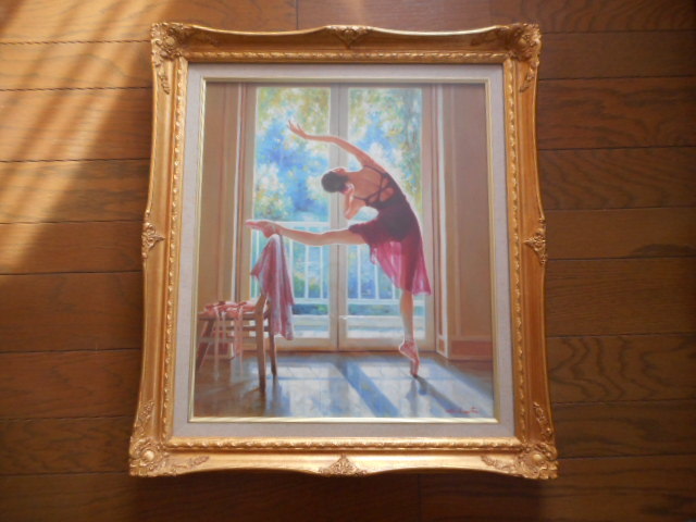 油彩画 油絵 原画 絵画等 バレー ダンス レオタード 朝日 木漏れ日