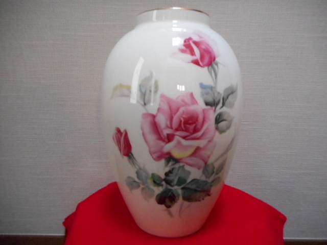 花器 花瓶 ノリタケ のりたけ NORITAKE サイン有り 花 薔薇 バラ ばら
