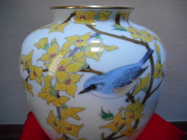買取店舗 花器 花瓶 深川製磁 黄色 花 鳥 大型 茶器 茶碗 生花 香蘭社