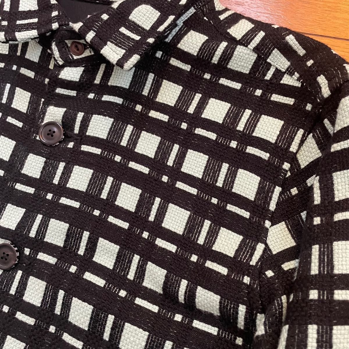 SHAREEF DOUBLE JQ CHECK SHIRTS COAT