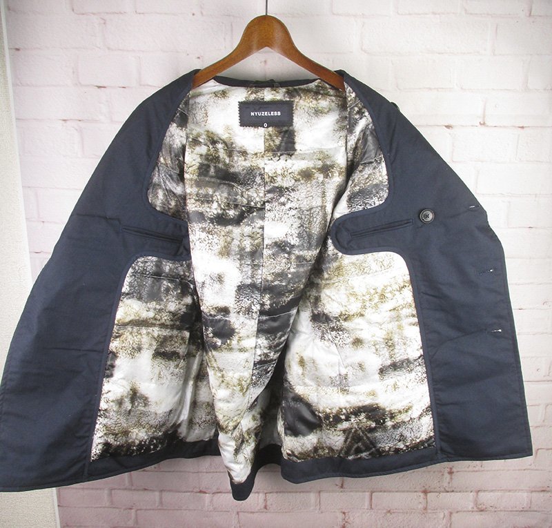 LWJ21091 NYUZELESS ニューズレス 1917US PEA DOWN COAT ダウン Pコート 203-5014 0 未使用 ネイビー系_画像3
