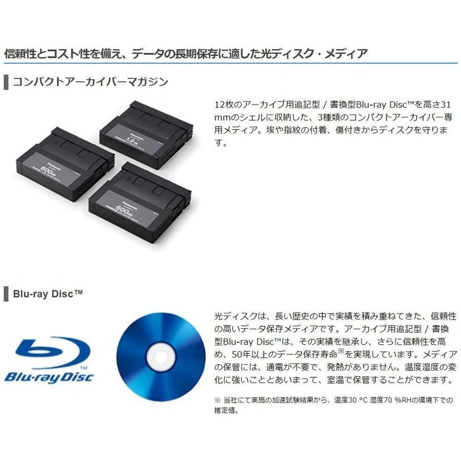 100 year data preservation Panasonic data long time period preservation . body compact a- kai ba.Blu-ray. respondent for, long time period preservation./ inspection DVD-R HDD attached outside HDD attached outside SSD