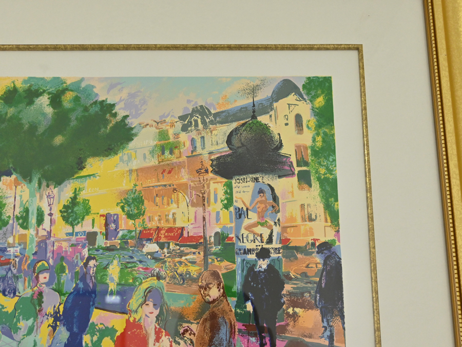 LeRoy Neiman “Cafe Fouquet’s” 1991年 シルクスクリーン 直筆サイン入り 額装品 真作保証/ニーマン 印象派 抽象 モネ ウォーホル _画像4