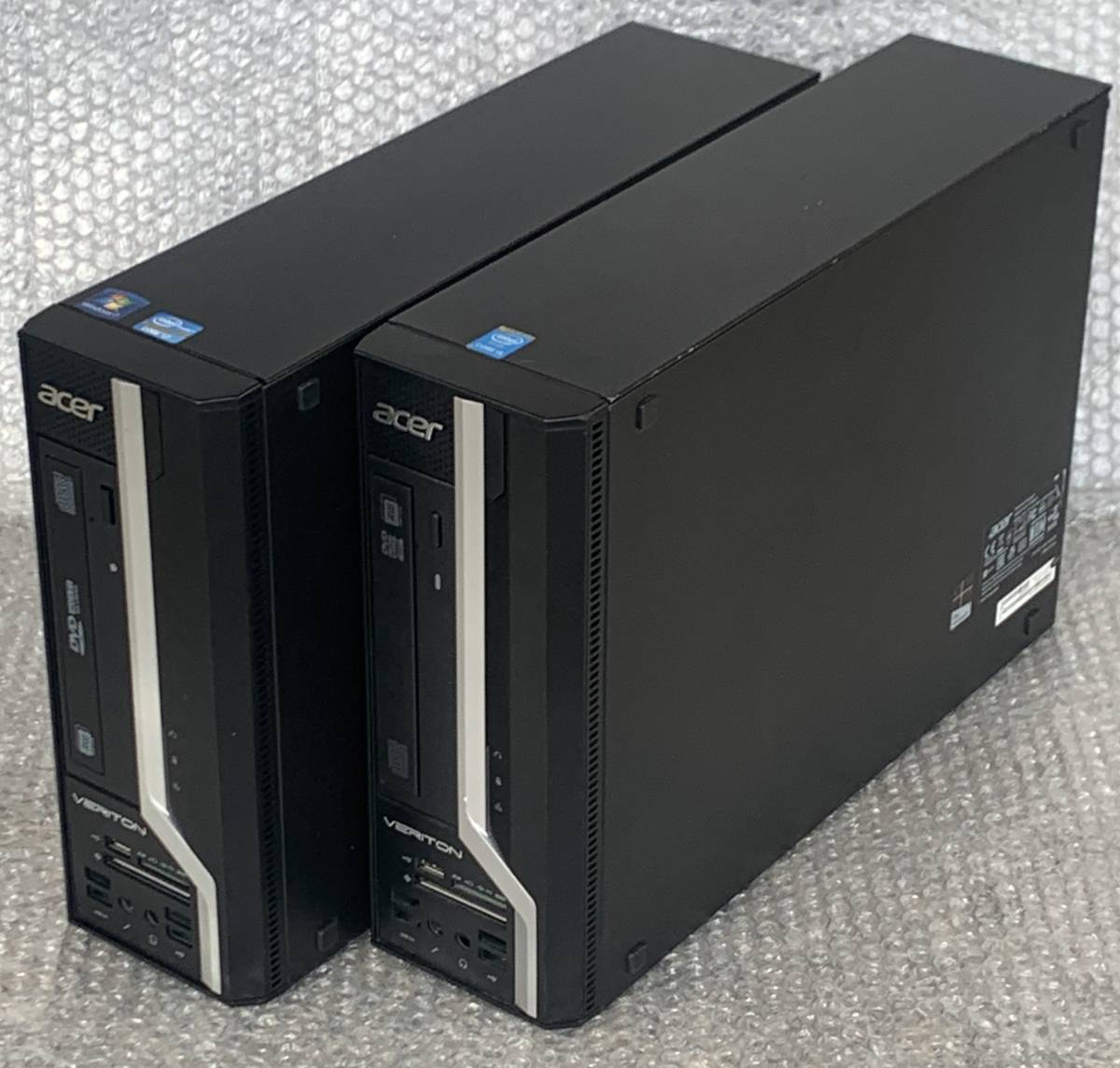 【中古/部品用/USB部品無】Acer ベアボーン状態PC 2台セット Veriton X4620G X4630G / CPUなし 4GB・2枚 500GB HDD 1台 DVD・電源あり_画像1