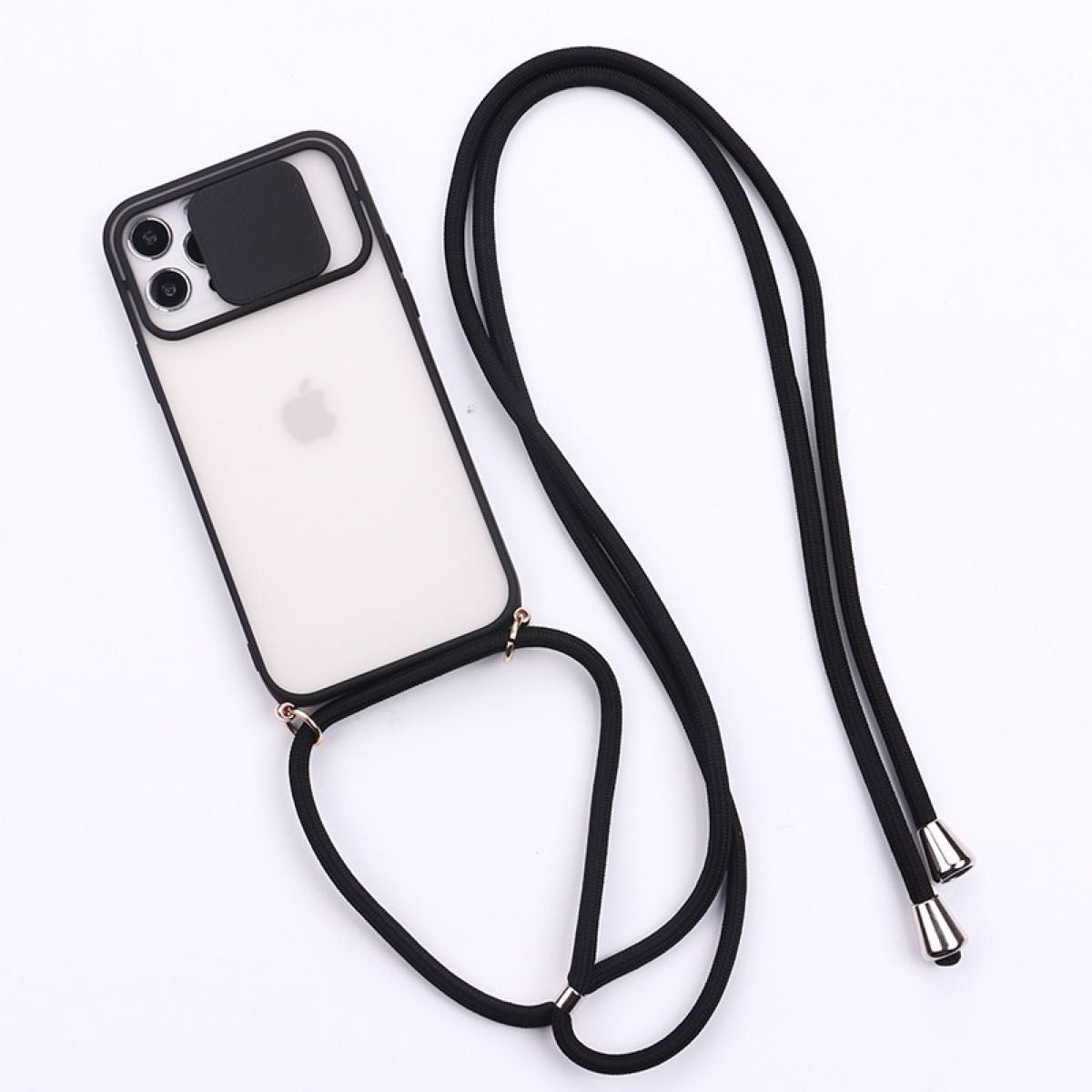 iPhone 12 mini ショルダー付き スライド式 スマホケース ブラック 匿名配送/送料無料/新品未使用品