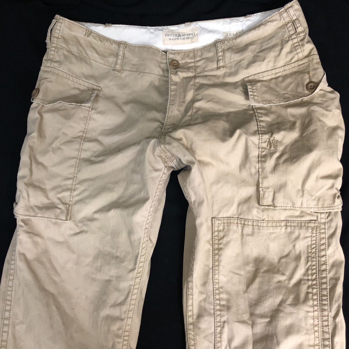 polo ラルフローレン デニム\u0026サプライ w32 ベージュ カーゴパンツ