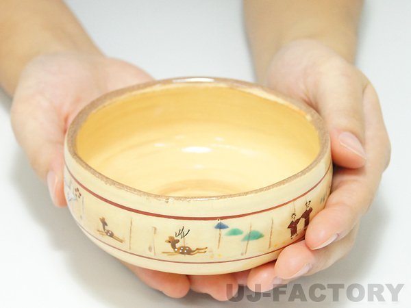 【赤膚焼/奈良：大塩正 作】奈良絵粉引旅茶碗 (2個セット)_画像3