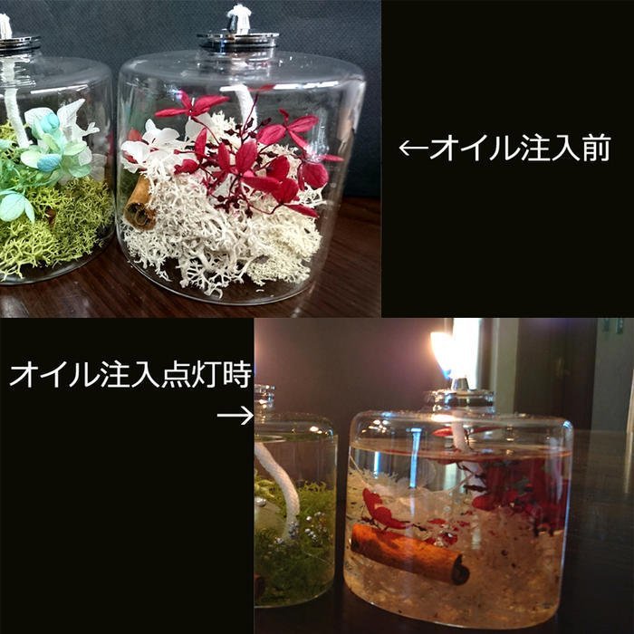 ★ムラエ/ハーバリウムランプ（Herbarium Lamp）GT-242PK★ブリザードフラワーがおしゃれで可愛い！オイルランプ 癒しの明かり♪_画像2