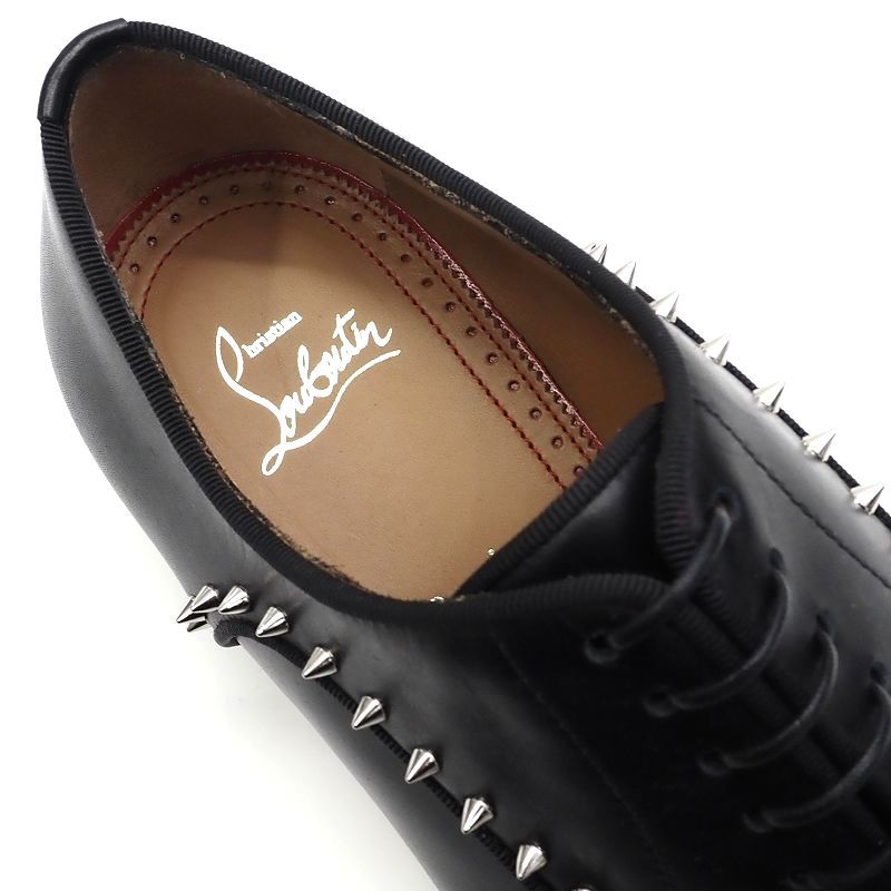 L0393S 未使用品 Christian Louboutin/スタッズ レザーシューズ 【サイズ：40.5】 ブラック ETON FLAT クリスチャンルブタン_画像4