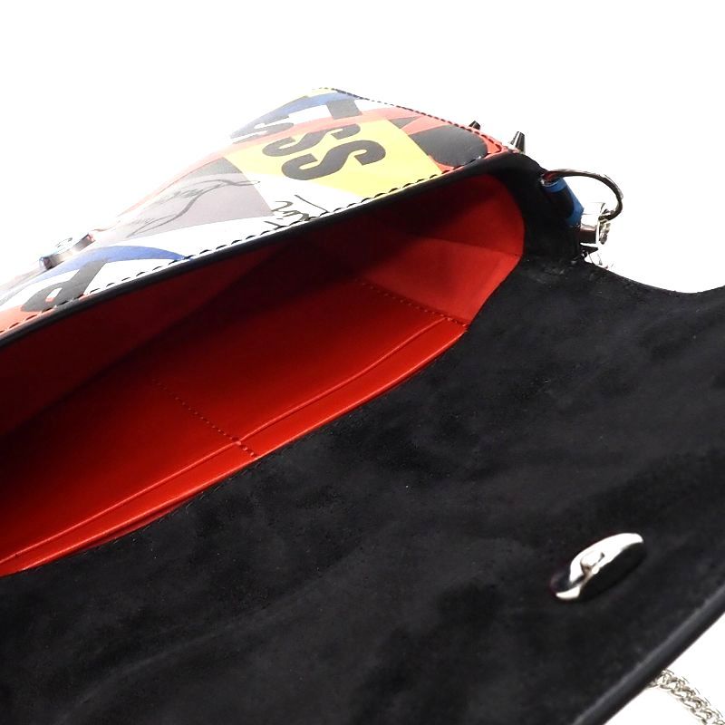 L03135 新品 Christian Louboutin/スタッズ レザー チェーンバッグ