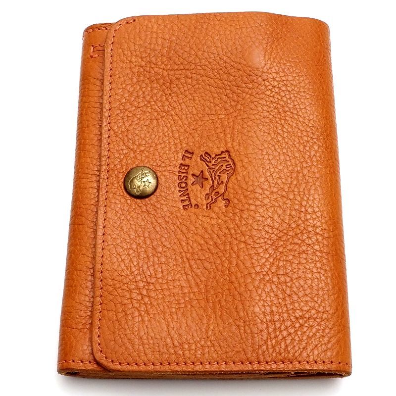 A04201 美品 IL BISONTE レザーウォレット 財布 オレンジ WALLET イルビゾンテ メンズ レディース_画像3