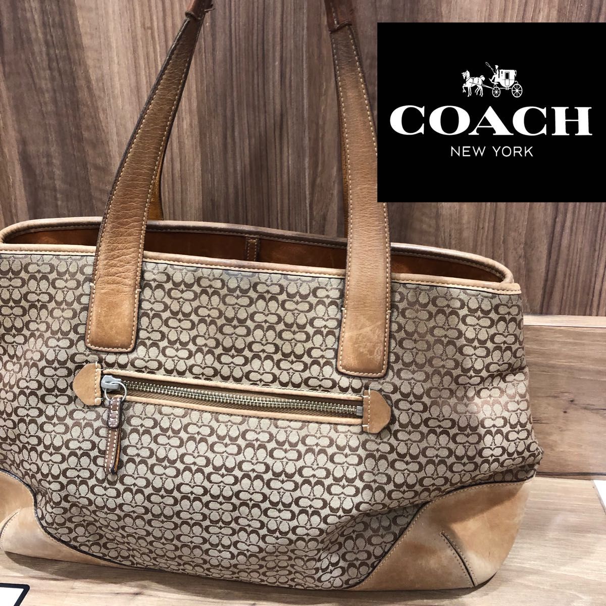 定番の中古商品 COACH コーチ トートバッグ ハンド シグネチャー
