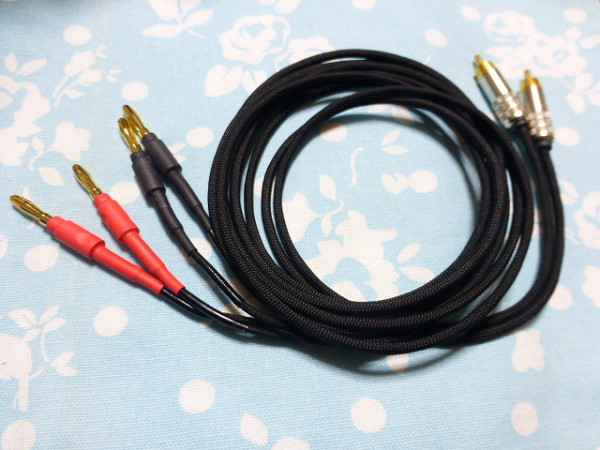 RCA - banana plug ×2 MOGAMI 2944 line speaker cable 150cm about finish . 2 ps 1 set ( custom correspondence possibility )