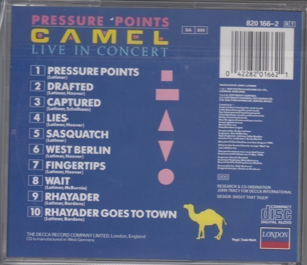 【PETER BARDENSゲスト】CAMEL / PRESSURE POINTS（輸入盤CD）_画像2