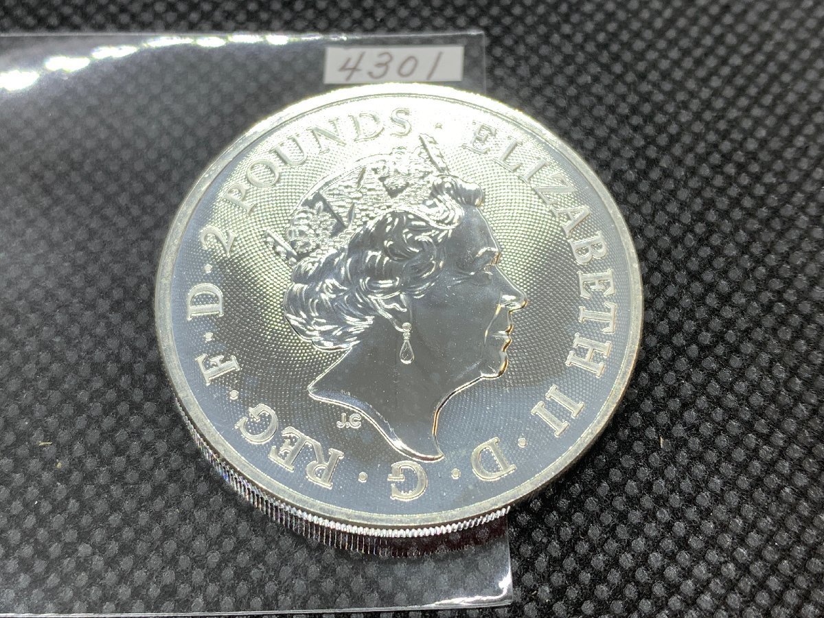 31.1グラム 2021年 イギリス 英国王室の紋章 ライオン ユニコーン 純銀 