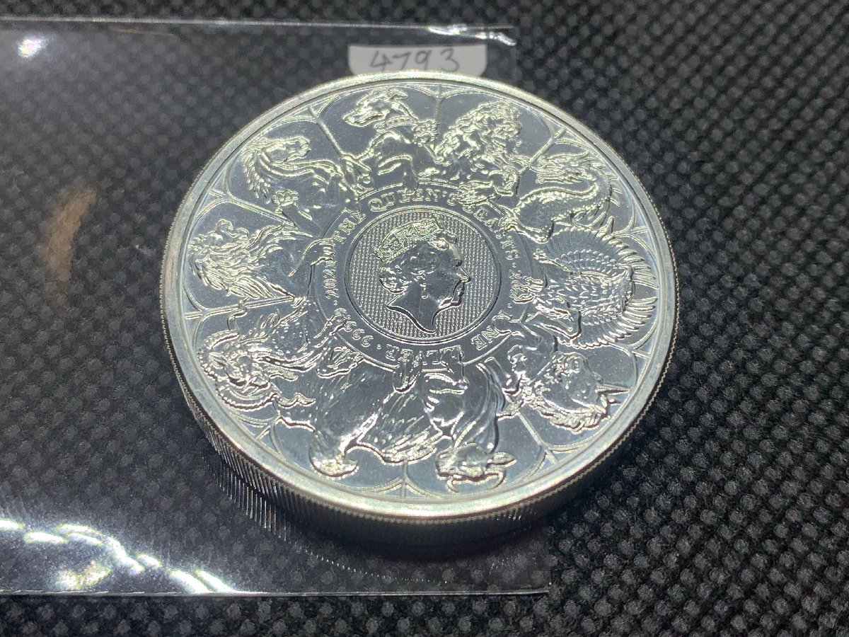 62.2グラム 2021年 (新品) イギリス「クィーンズ ビースト・コンプリーター」純銀 2オンス 銀貨の画像1