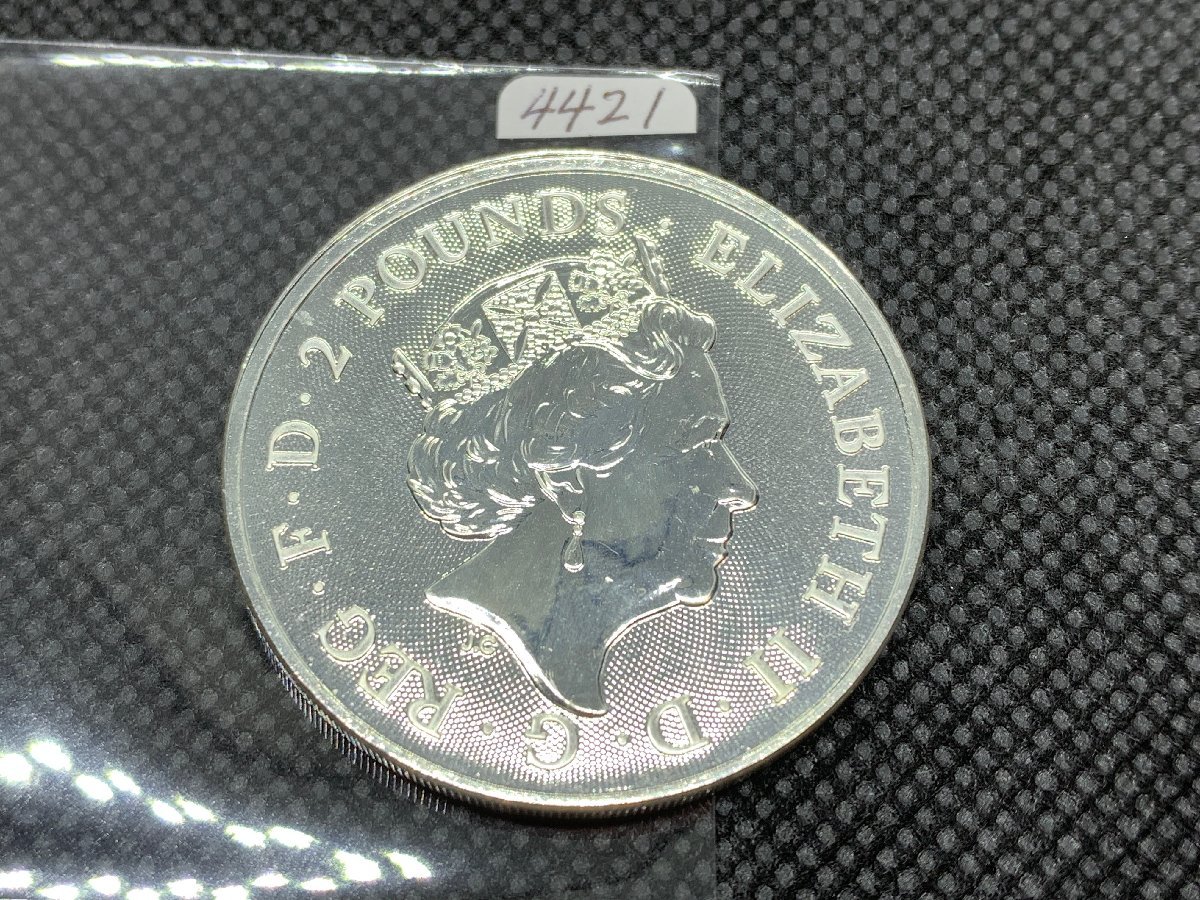 31.1グラム 2021年 (新品) イギリス「 英国王室の紋章・ライオン・ユニコーン 」純銀 1オンス 銀貨の画像2