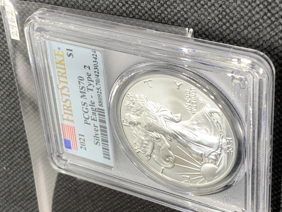 31.1 グラム 純銀 PCGS MS70 アメリカ イーグル ウオーキング リバティ 2021年【2型】 1ドル 銀貨 .999 銀 シルバー コイン 1oz 1オンスの画像2