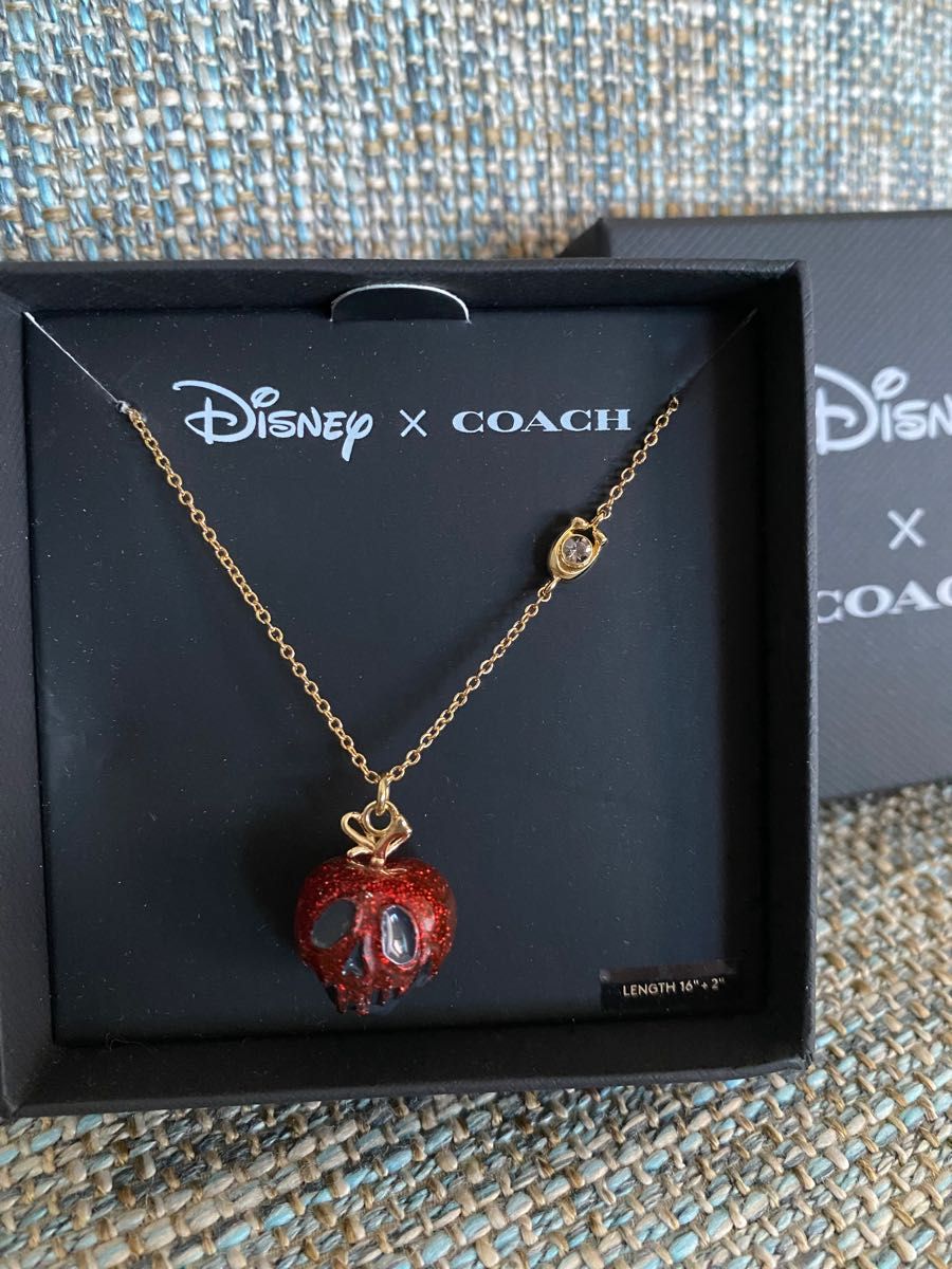 コーチ　ディズニーコラボCOACH ポイズン アップル ネックレス　DISNEY ヴィランズ コレクション