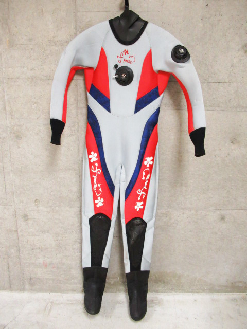 World Dive ワールドダイブ Free ドライスーツ 着丈 約165cm ダイビング 管理5U0126NYの画像1