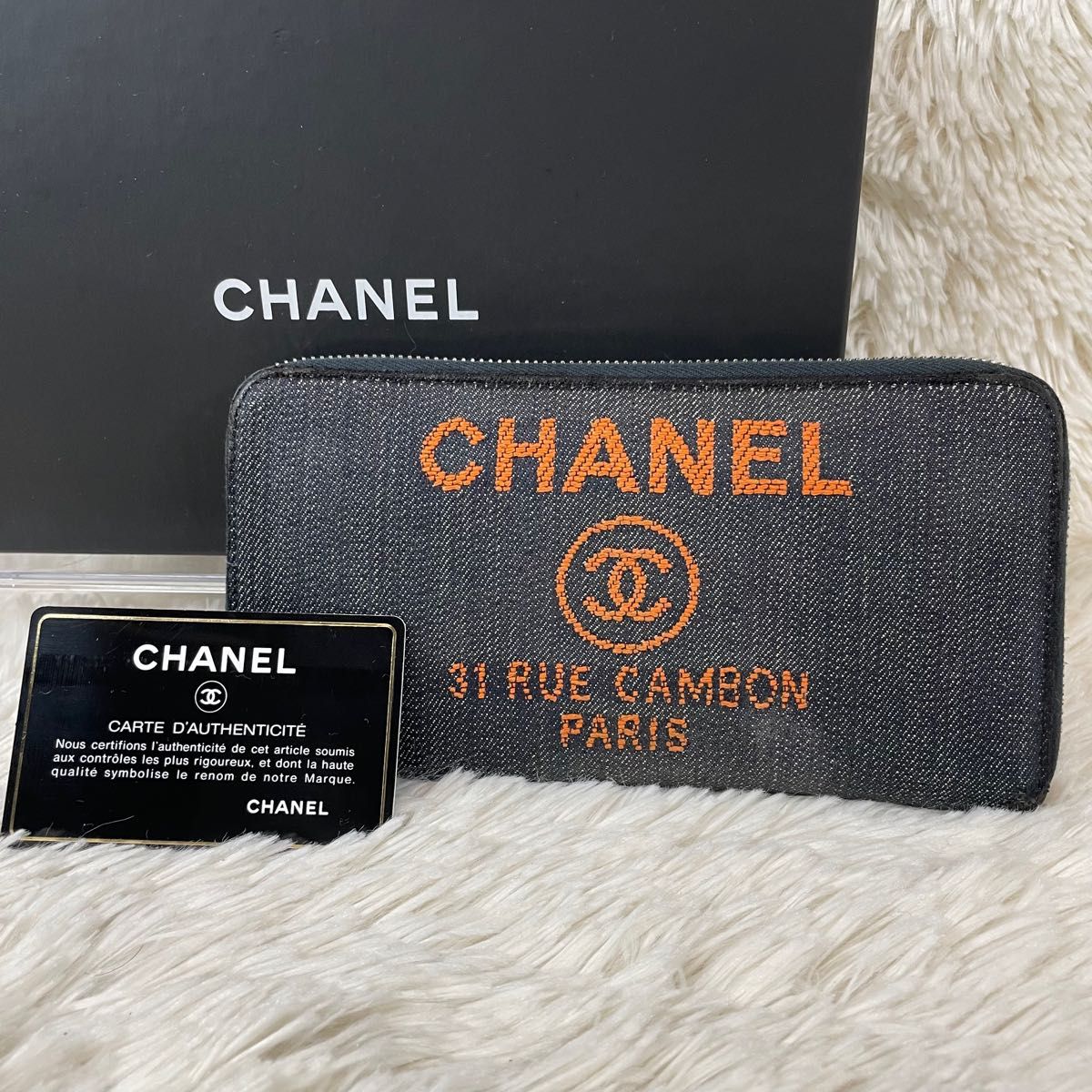 希少・美品】CHANEL デニム ラウンドファスナー シリアルシール