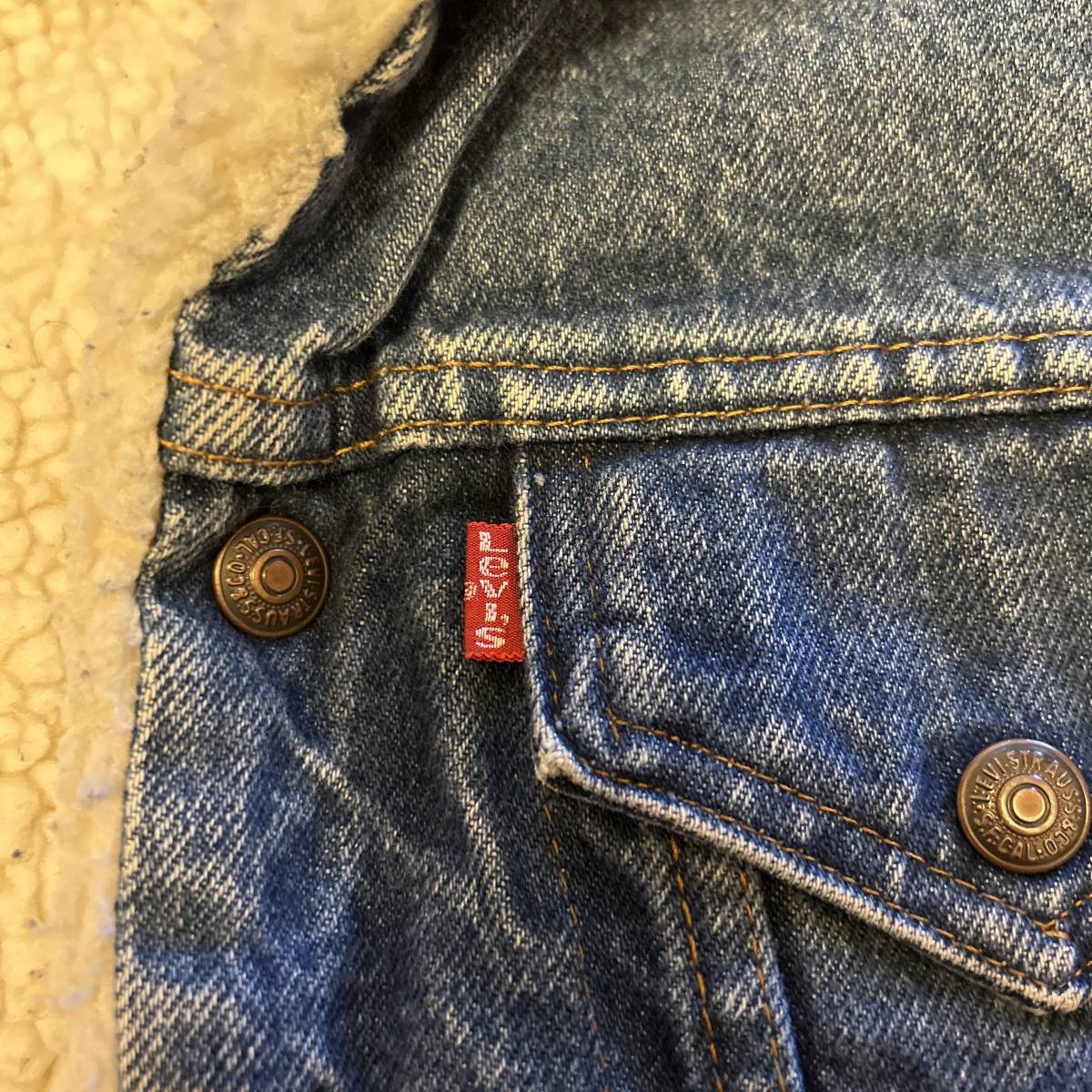 ◆即決送料込み◆アメリカ製80sリーバイスキッズ ボアデニムジャケット12/Levi'sGジャンビンテージヴィンテージ古着女子ボーイズ