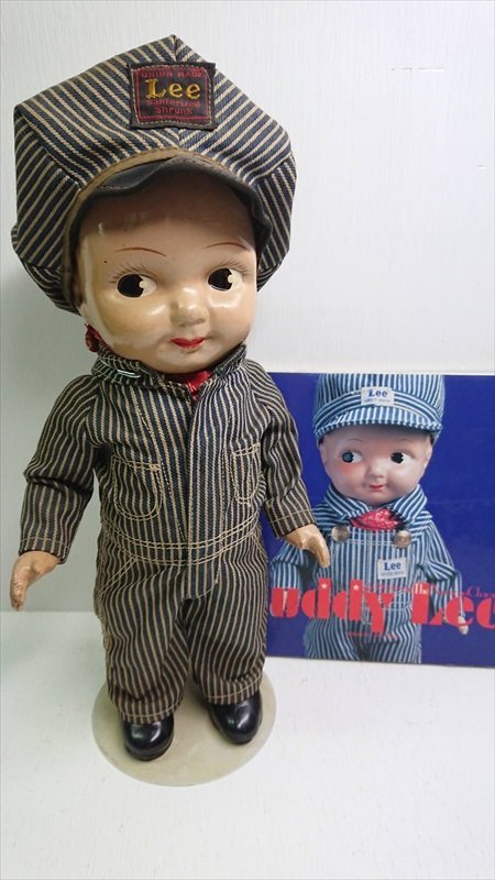 [珍品]バディ・リー 人形 ストライプ 1950年代 当時物 つなぎ キャスケット オリジナル buddy Lee 人形 ドール 雑貨