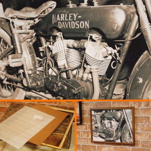  Harley Classic bike reissue poster & B4 frame set * retro FB4078