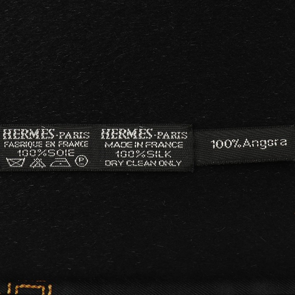 HERMES エルメス マフラー シルク×アンゴラ 黒 ユニセックス【H221922647】中古_画像4