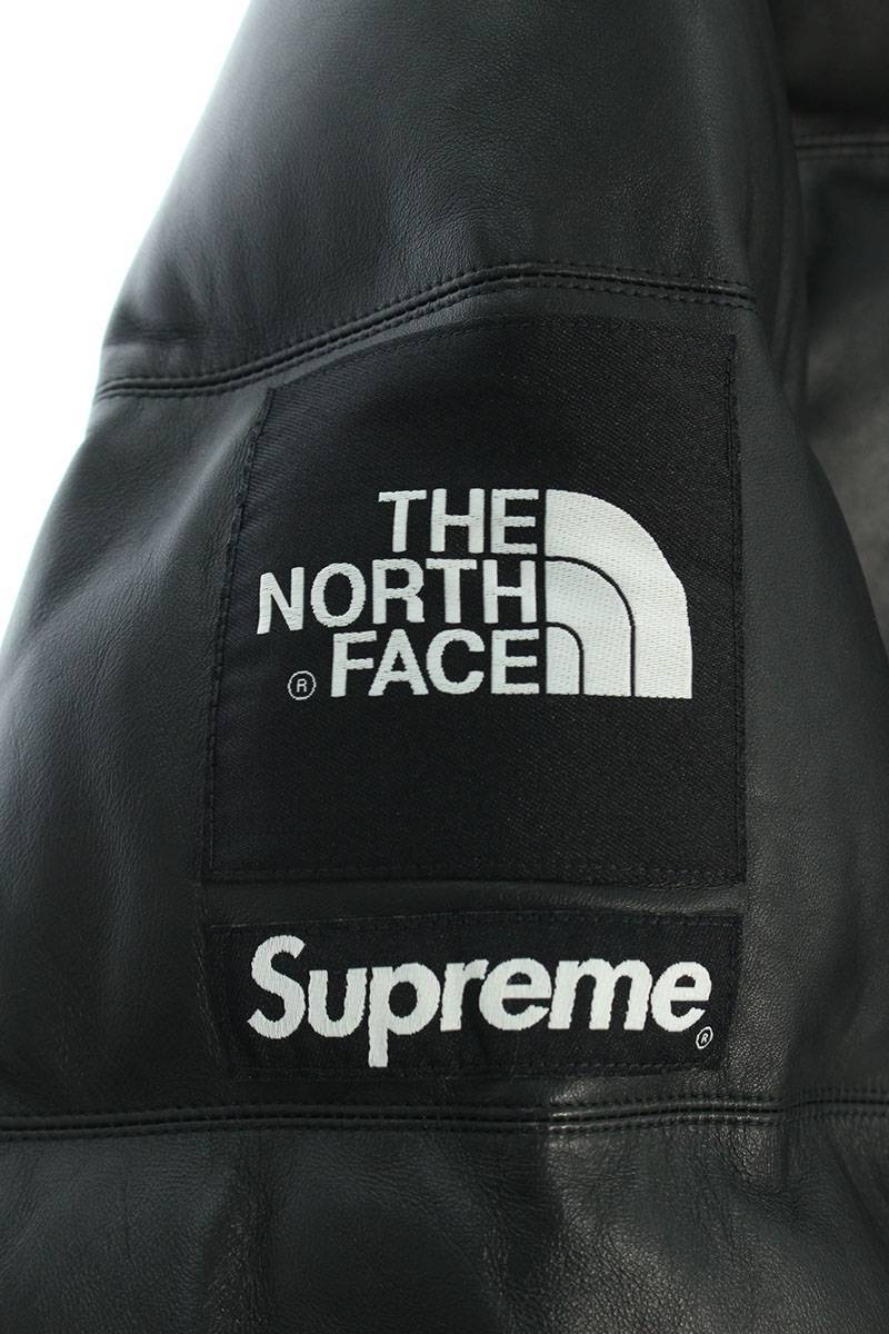 シュプリーム SUPREME ノースフェイス 17AW Leather Nuptse Jacket サイズ:S オールレザーヌプシダウンジャケット 中古 SB01_画像5
